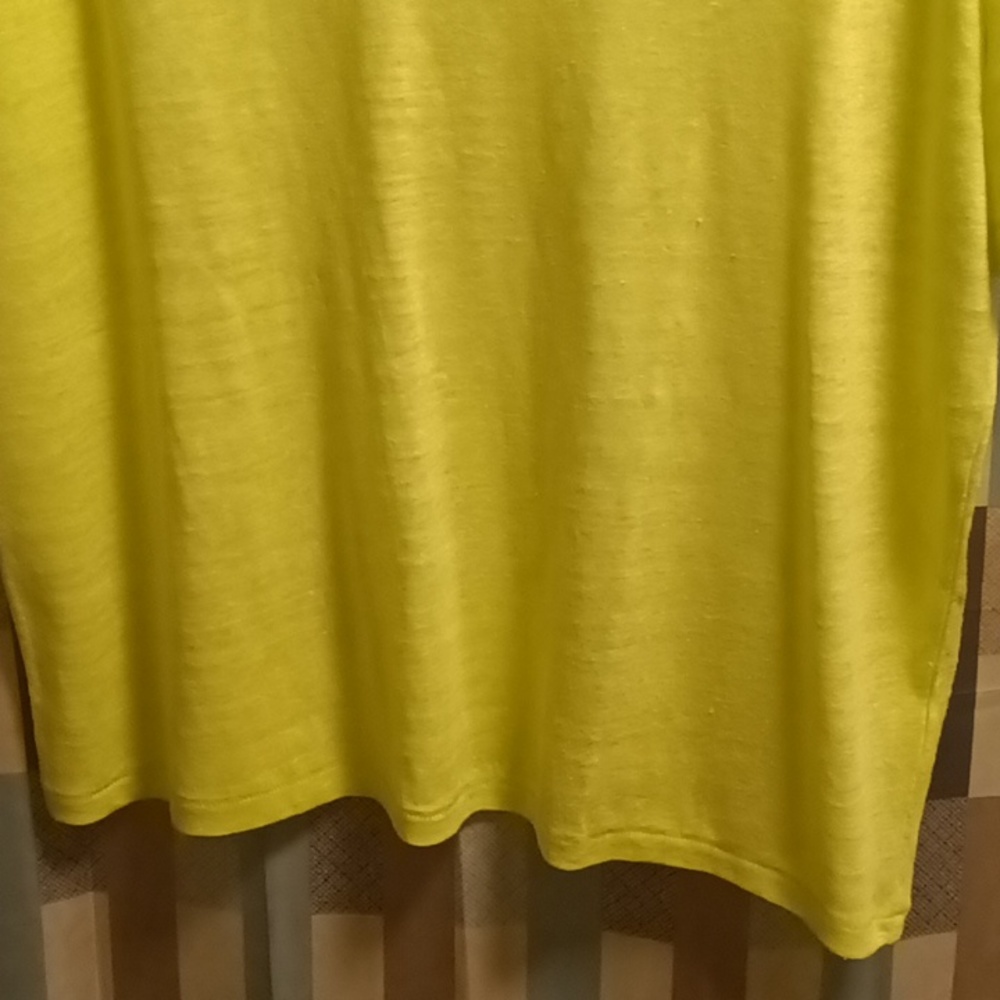 FINAL PRICE NWT J. CREW neon green 100% linen t-shirt Size XS - Picture 6 of 10